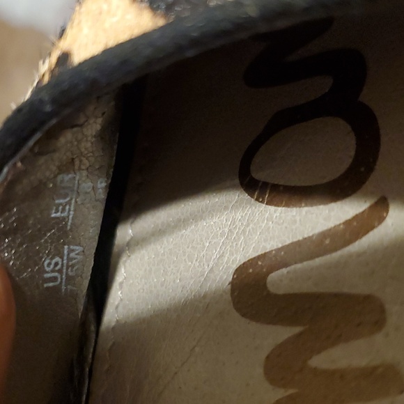 Sam Edelman Size 7.5w Cheetah Print Okala Slingback Pumps Ankle Strap Cow Fur - Picture 6 of 6